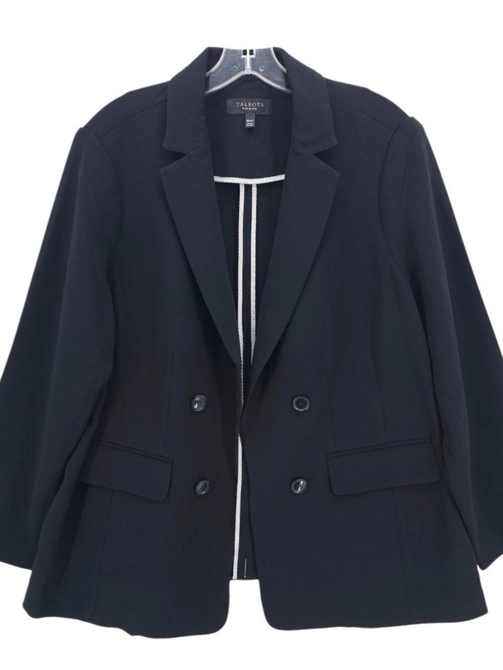 TALBOTS Black Open Front Blazer Jacket PLUS PETITE Size 16WP